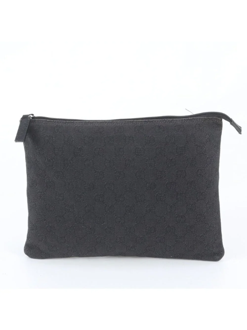 Gucci GG Canvas Leather Clutch Pouch Business Black